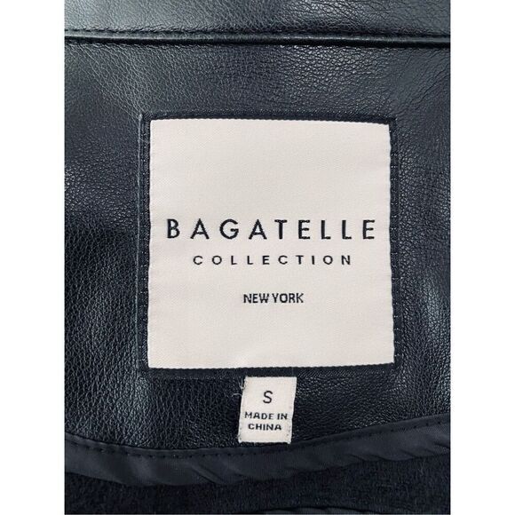 Bagatelle Collection New York Faux Black Leather Jacket Sz S - Picture 3 of 4